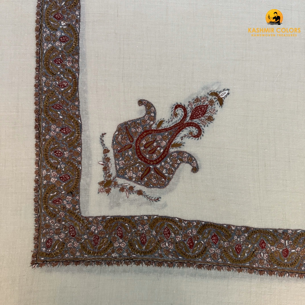 Hand Embroidered Ghutra Square Scarf