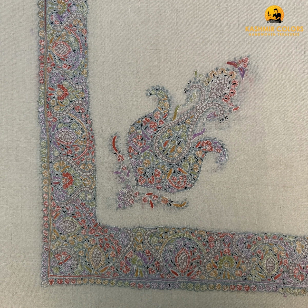 Hand Embroidered Ghutra Square Scarf