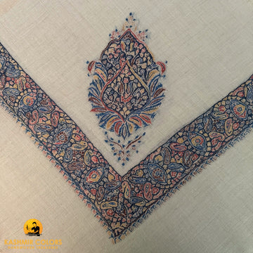 Colorful Paisley Hand Embroidered Cashmere Ghutra Square Scarf