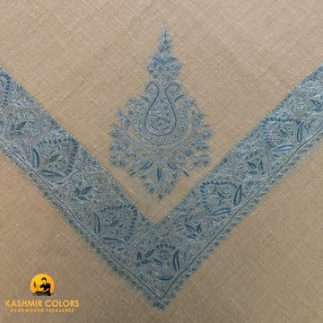 Blues Hand Embroidered Cashmere Ghutra Square Scarf