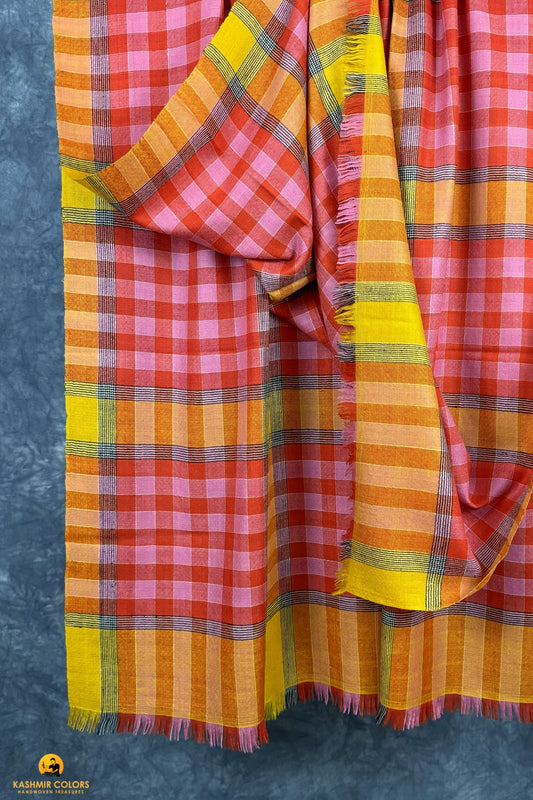 Bengal Check Pure Cashmere Shawl