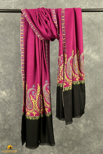 Paisley Hand Embroidered Pure Cashmere Pashmina Shawl