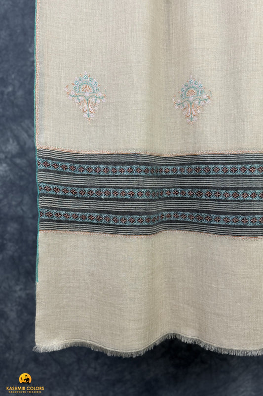 Dussa Stripes Hand Embroidered Stole
