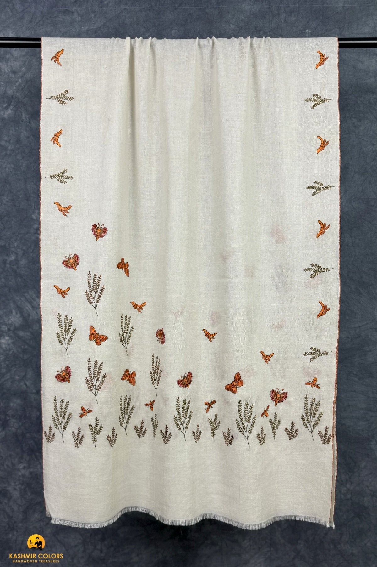 Butterflies Hand Embroidered Stole