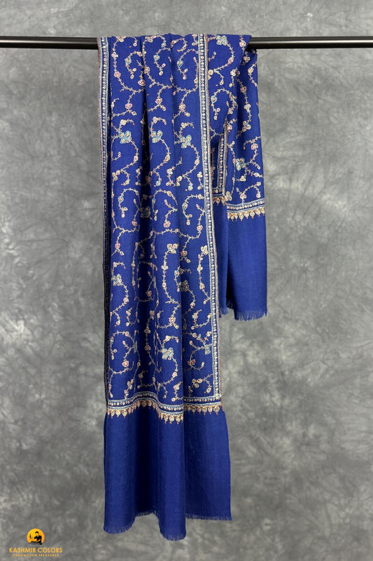 Navy Jaaldar Hand Embroidered Stole