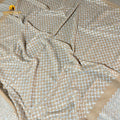 Kashmir Colors Pure Cashmere Pashmina | Arabian Style | Natural Brown / Blue | Embroidered Ghutra