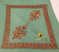Kashmir Colors Pure Cashmere Pashmina | Caribbean Green | Arabian Style | Embroidered Ghutra