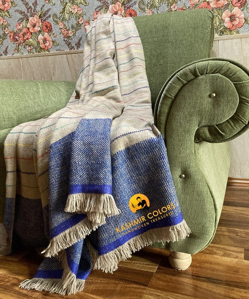 Cashmere Pashmina Blanket Mini Stripes Kashmir Colors