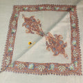 Kashmir Colors Pure Cashmere Pashmina | Natural color | Embroidered Ghutra