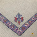 Kashmir Colors Pure Cashmere Pashmina | Natural Grey | Arabian Style | Embroidered Ghutra