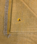 Kashmir Colors Pure Cashmere Pashmina | Natural Grey / Mustard | Blanket