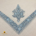 Kashmir Colors Pure Cashmere Pashmina | Snow White | Embroidered Ghutra