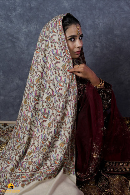 Brides Day Hand Embroidered Shawl