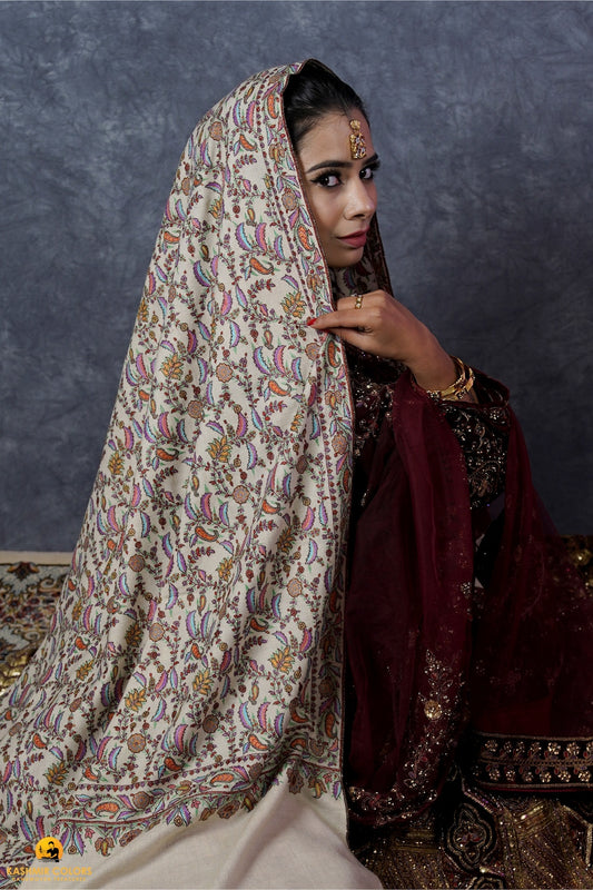 Brides Day Hand Embroidered Shawl