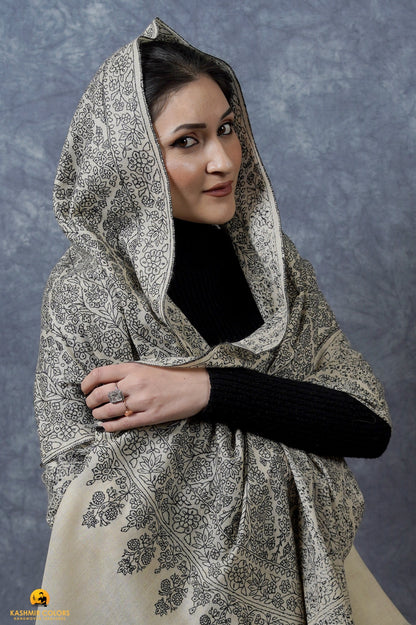 River Branch Hand Embroidery Shawl