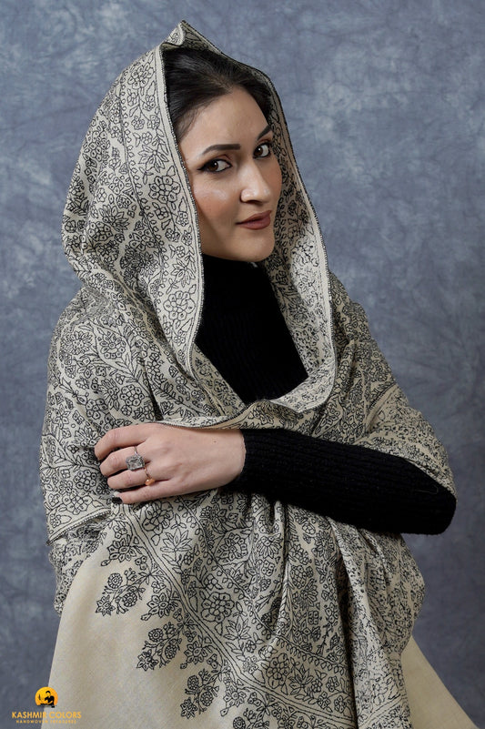 River Branch Hand Embroidery Shawl