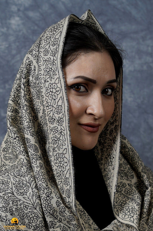 River Branch Hand Embroidery Shawl