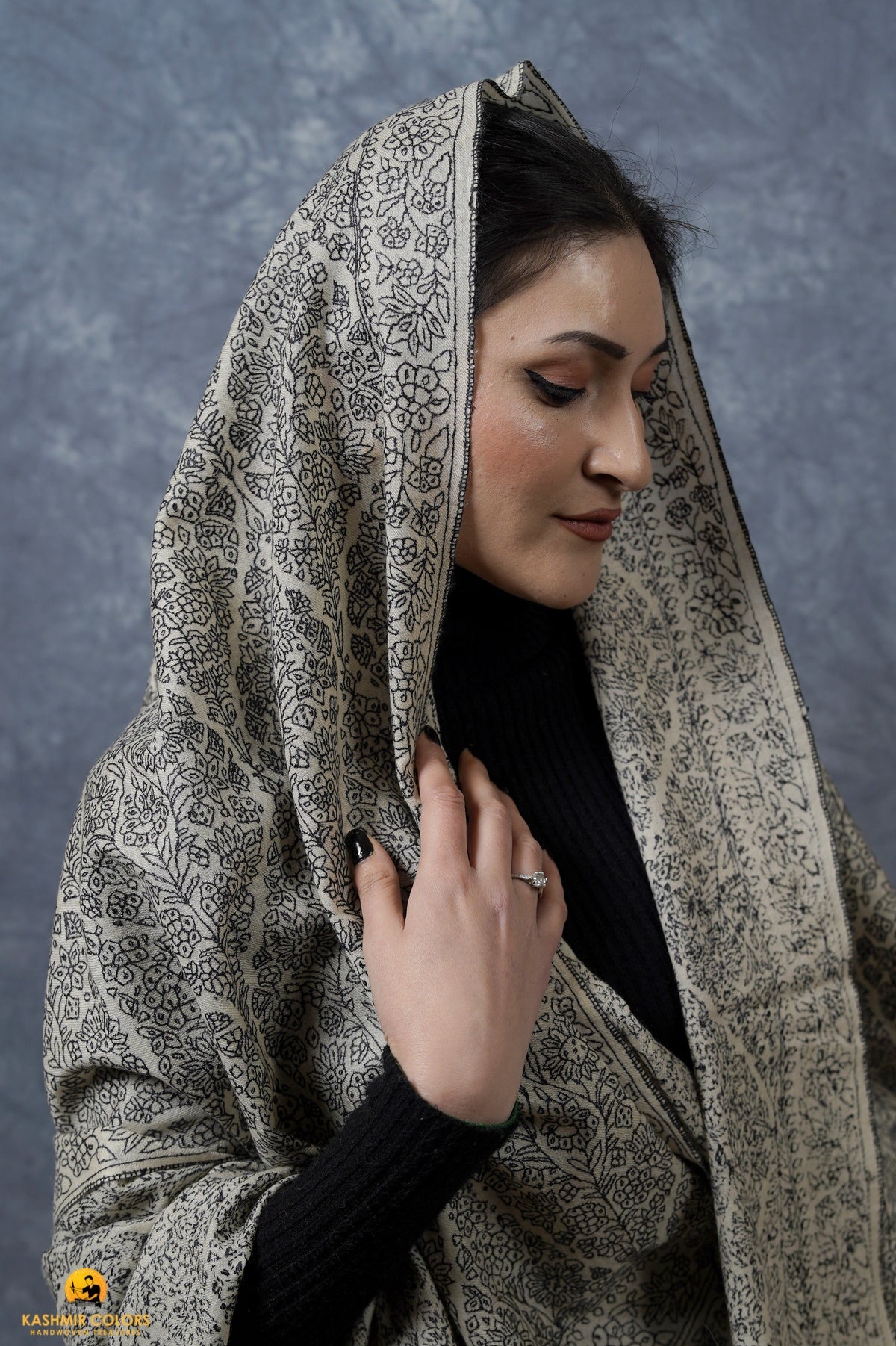 River Branch Hand Embroidery Shawl