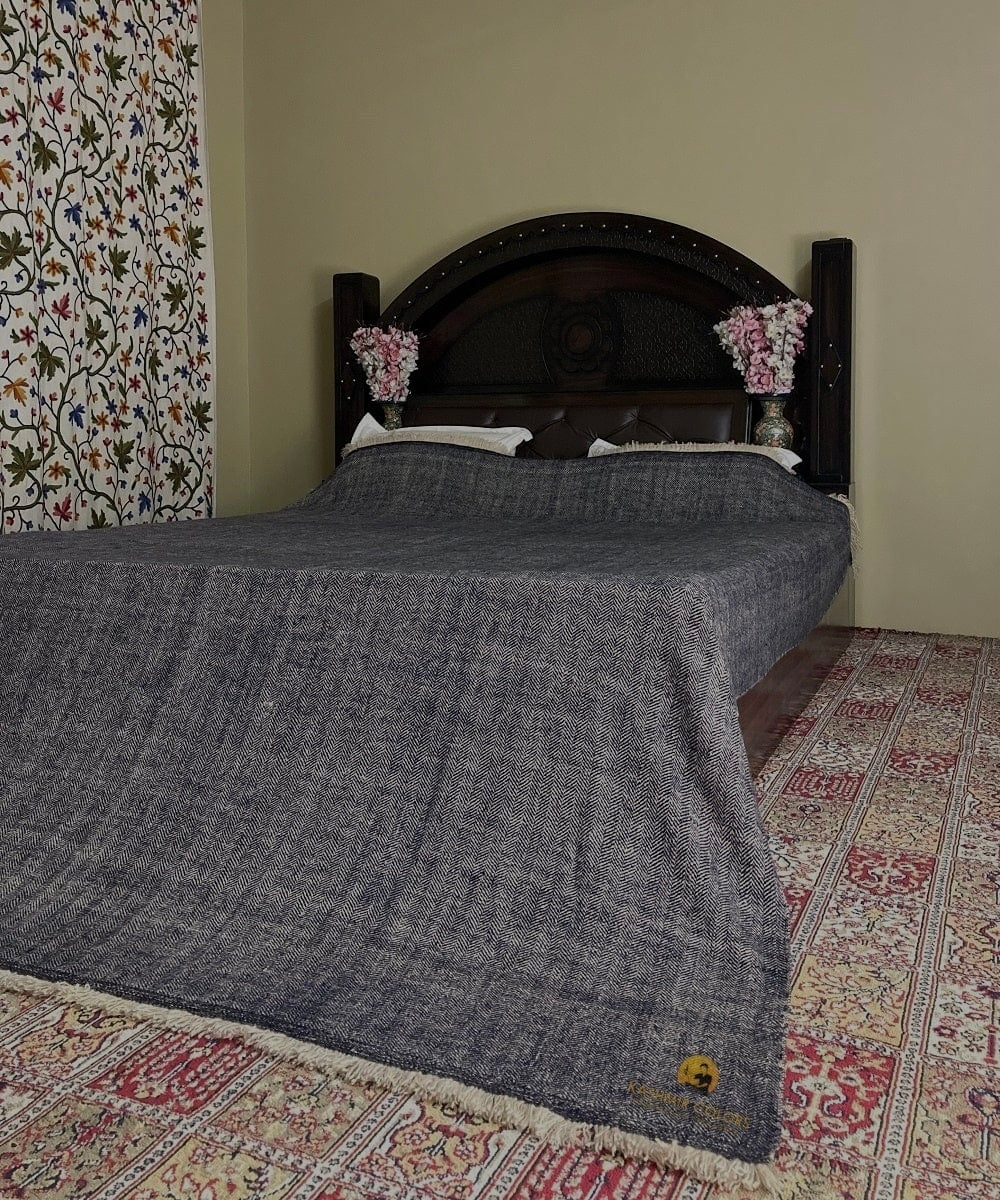 Cashmere Pashmina Bed Spread Peacock Blue