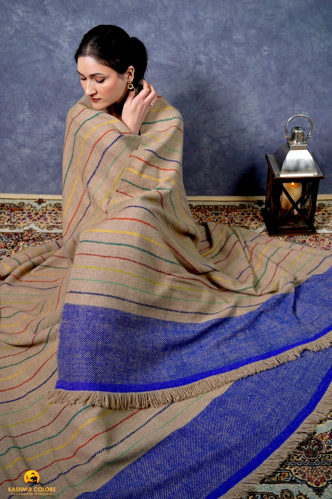 Cashmere Pashmina Blanket Mini Stripes