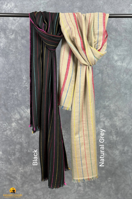 Pin Stripes Stole Pure Cashmere
