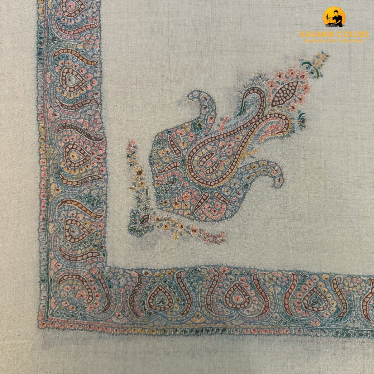 Hand Embroidered Ghutra Square Scarf