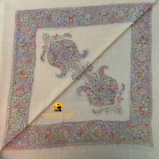 Hand Embroidered Ghutra Square Scarf