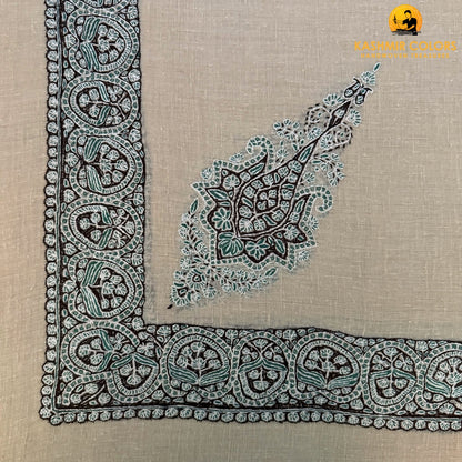 Hand Embroidered Cashmere Square Scarf