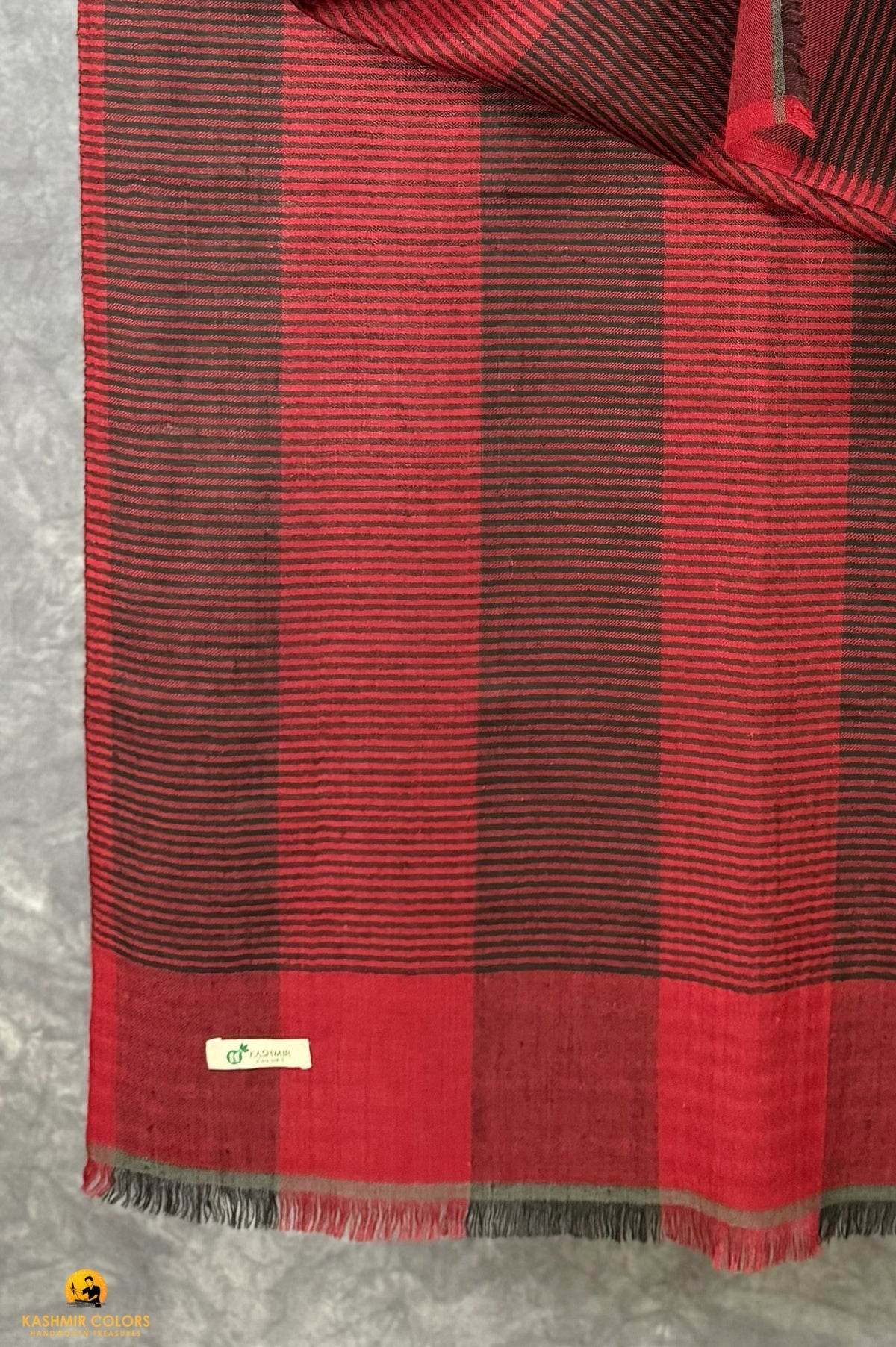 Maroon & Black Pure Cashmere  Stole