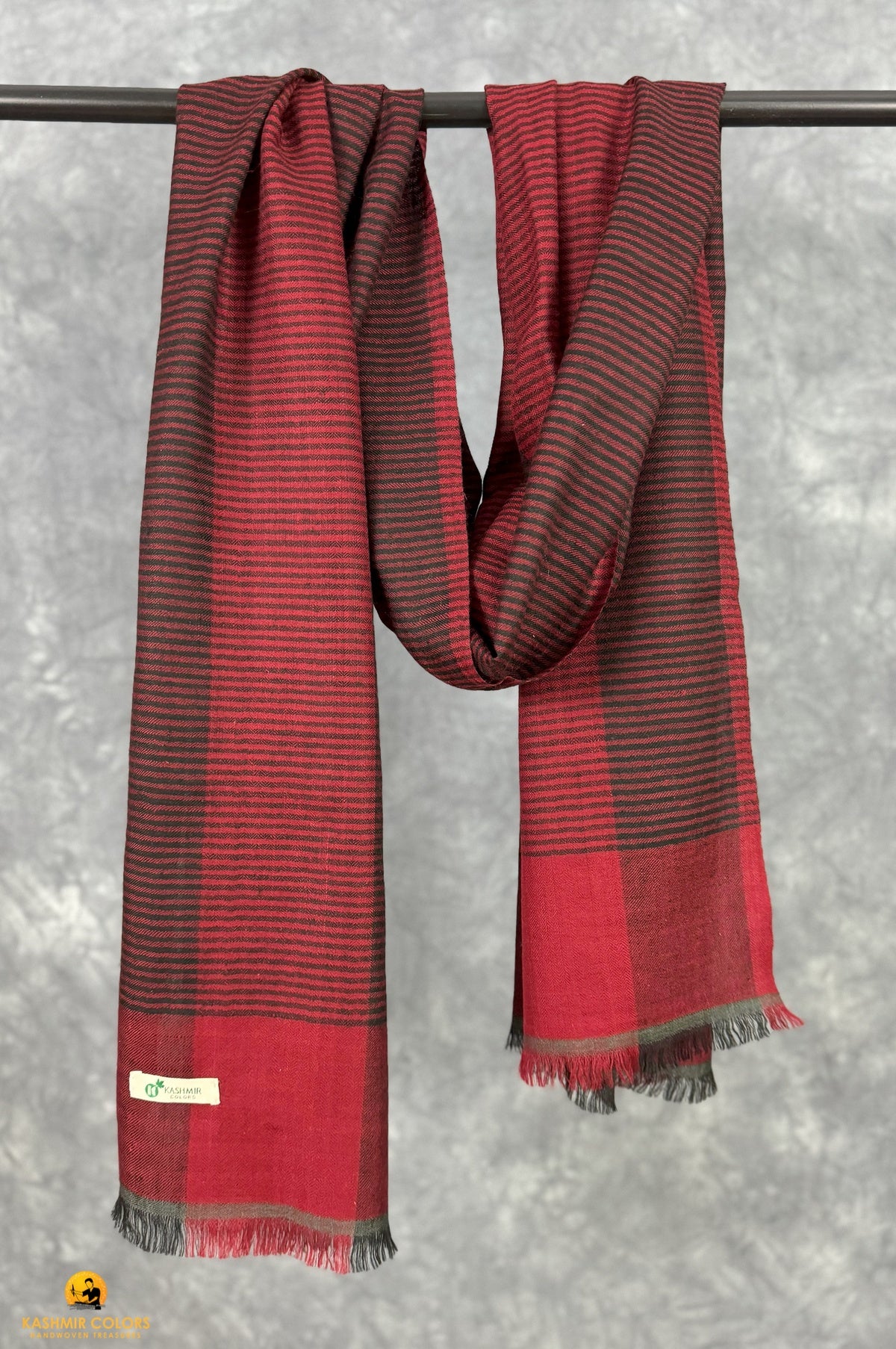 Maroon & Black Pure Cashmere  Stole