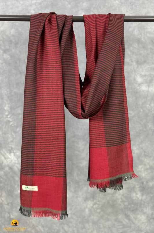 Maroon & Black Pure Cashmere  Stole