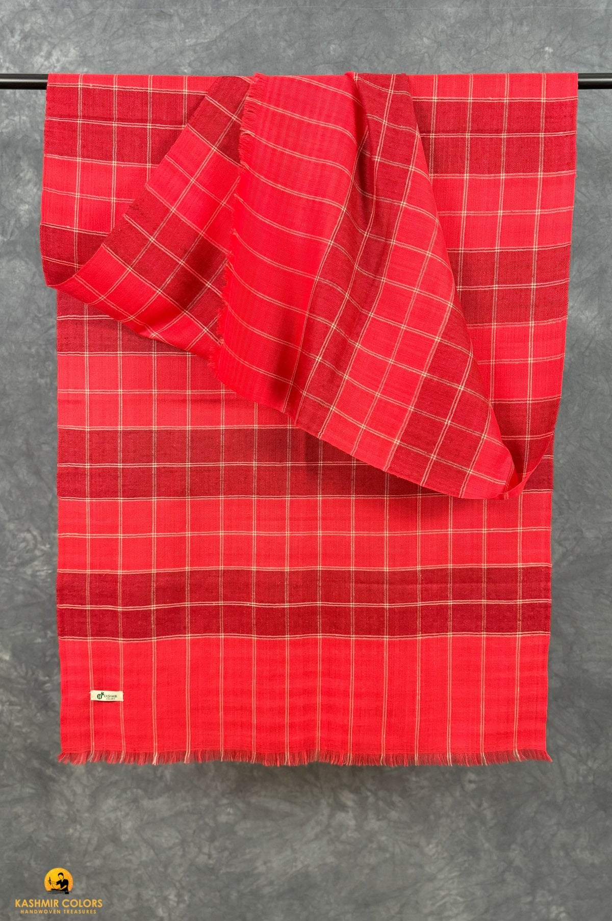 Red&Maroon Pure Cashmere Stole