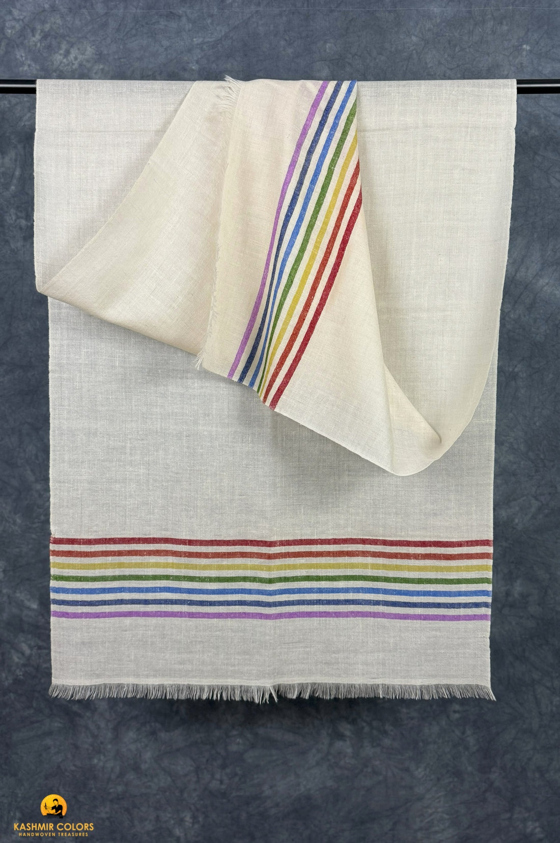 Rainbow Stripes Pure Cashmere Pashmina Stole