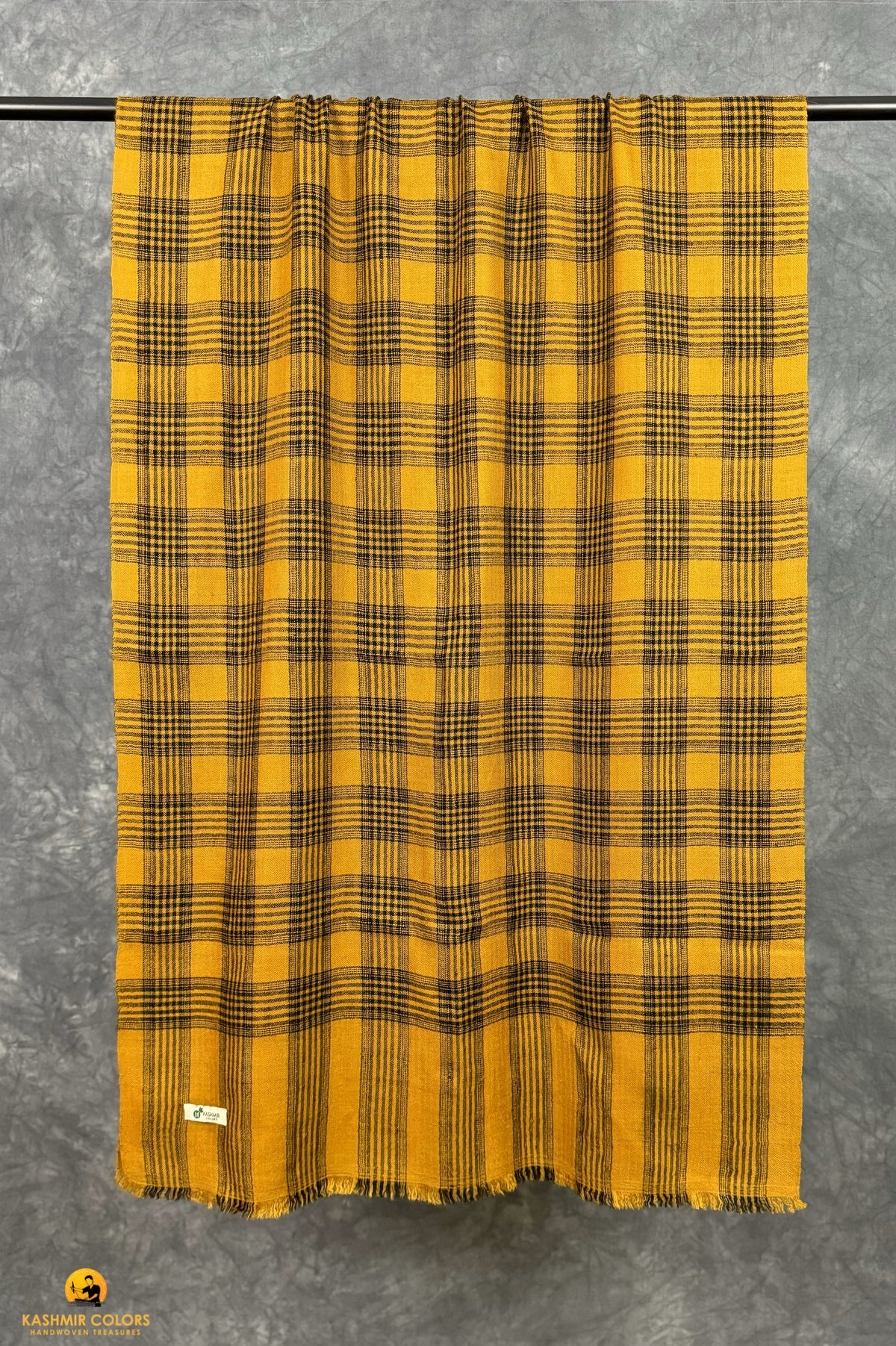 Golden Black Pure Cashmere Stole