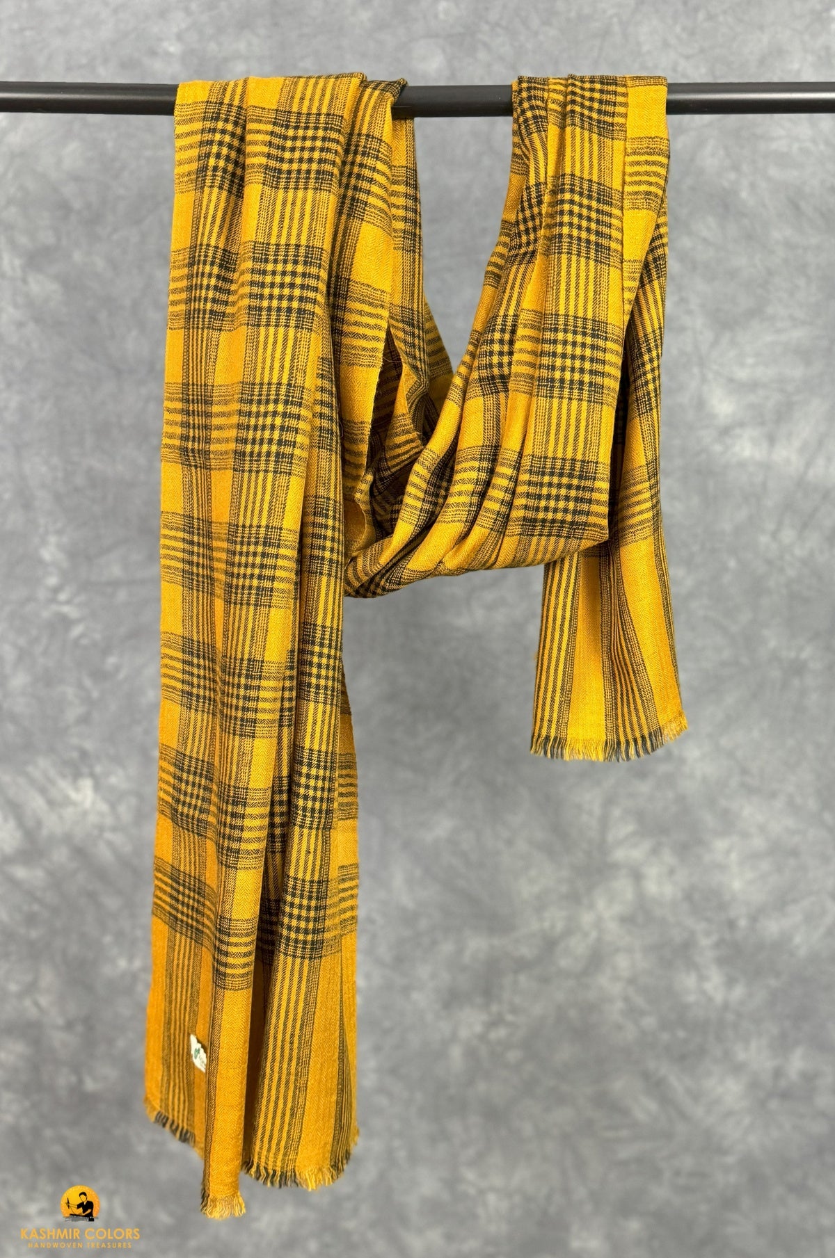Golden Black Pure Cashmere Stole