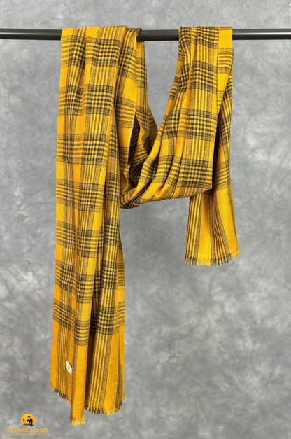 Golden Black Pure Cashmere Stole