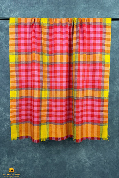Bengal Check Pure Cashmere Shawl