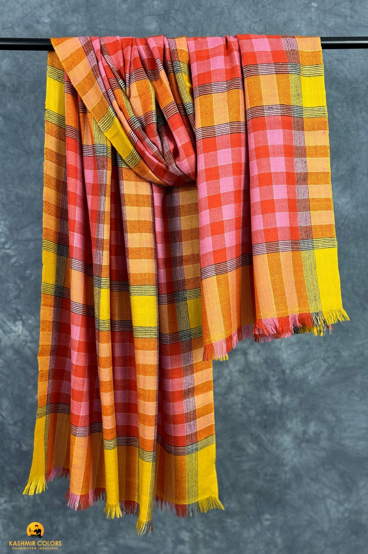 Bengal Check Pure Cashmere Pashmina Shawl