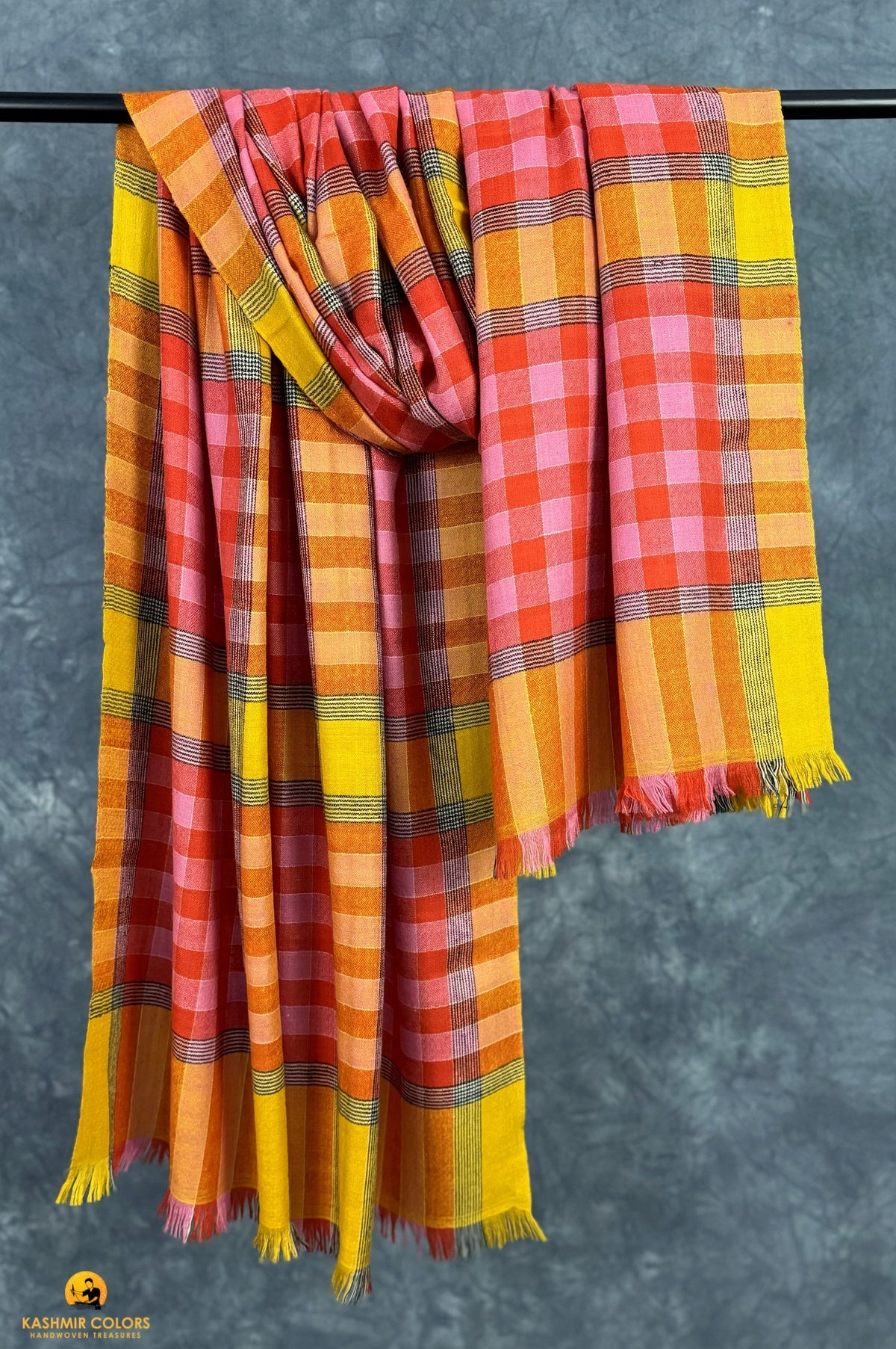 Bengal Check Pure Cashmere Shawl