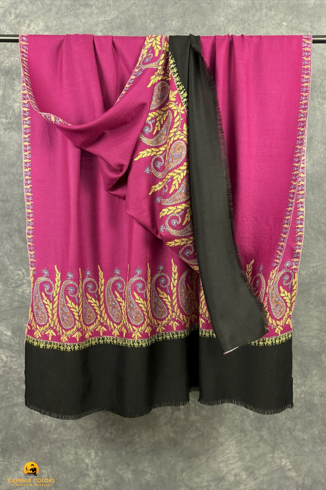 Paisley Hand Embroidered Pure Cashmere Pashmina Shawl