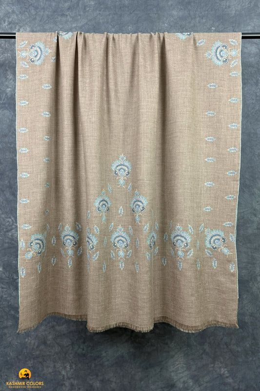 Marine Design Hand Embroidered Shawl