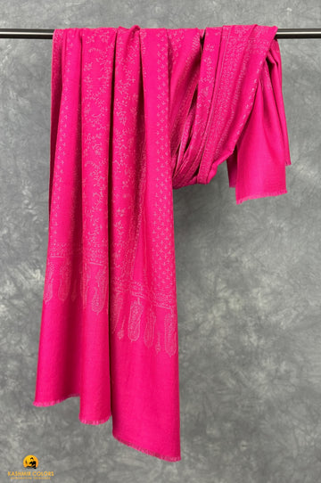 Hashidar Pink Hand Embroidery Shawl