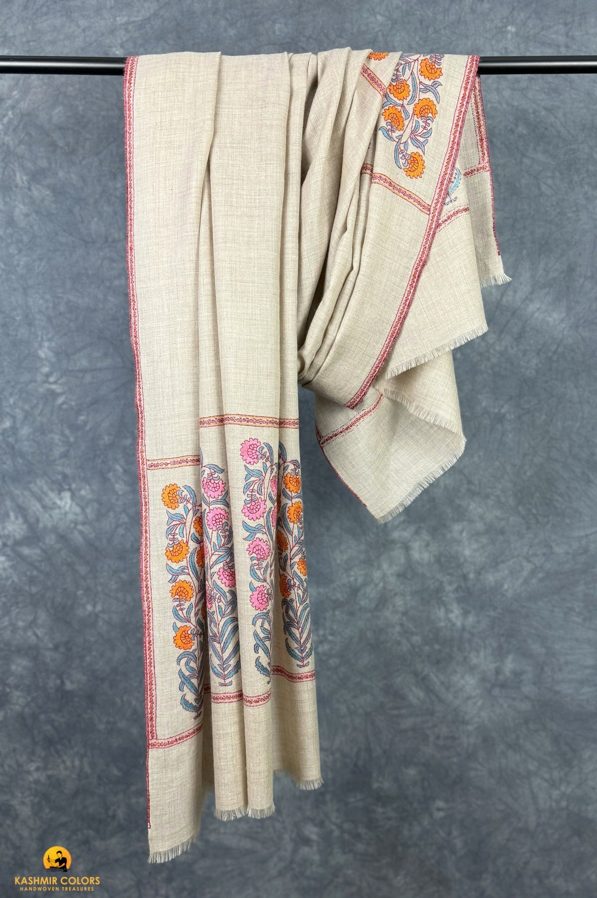 Orchid Booti Hand Embroidered Shawl