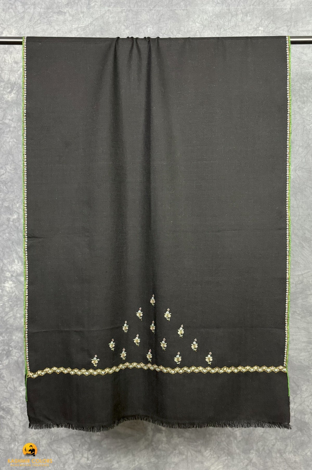 Black Botidar Hand Embroidered Stole