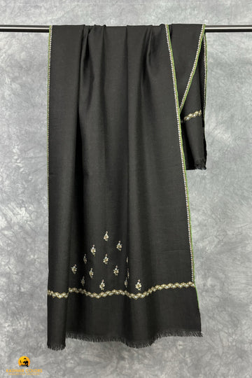 Black Butidar Hand Embroidered Pashmina Stole