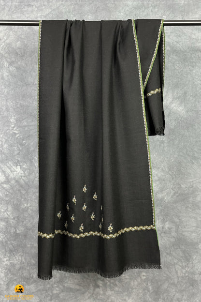 Black Botidar Hand Embroidered Stole