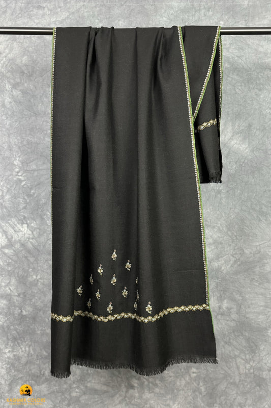 Black Botidar Hand Embroidered Stole