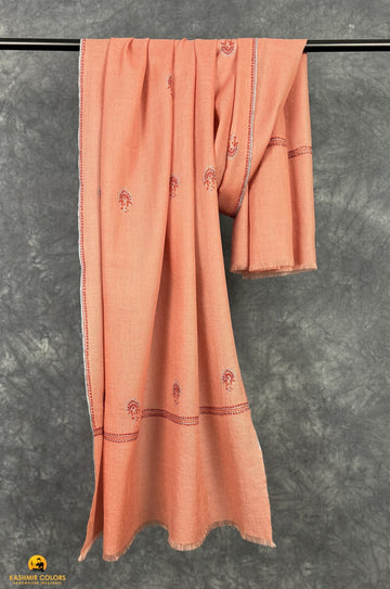 Peach Booti Hand Embroidered Stole