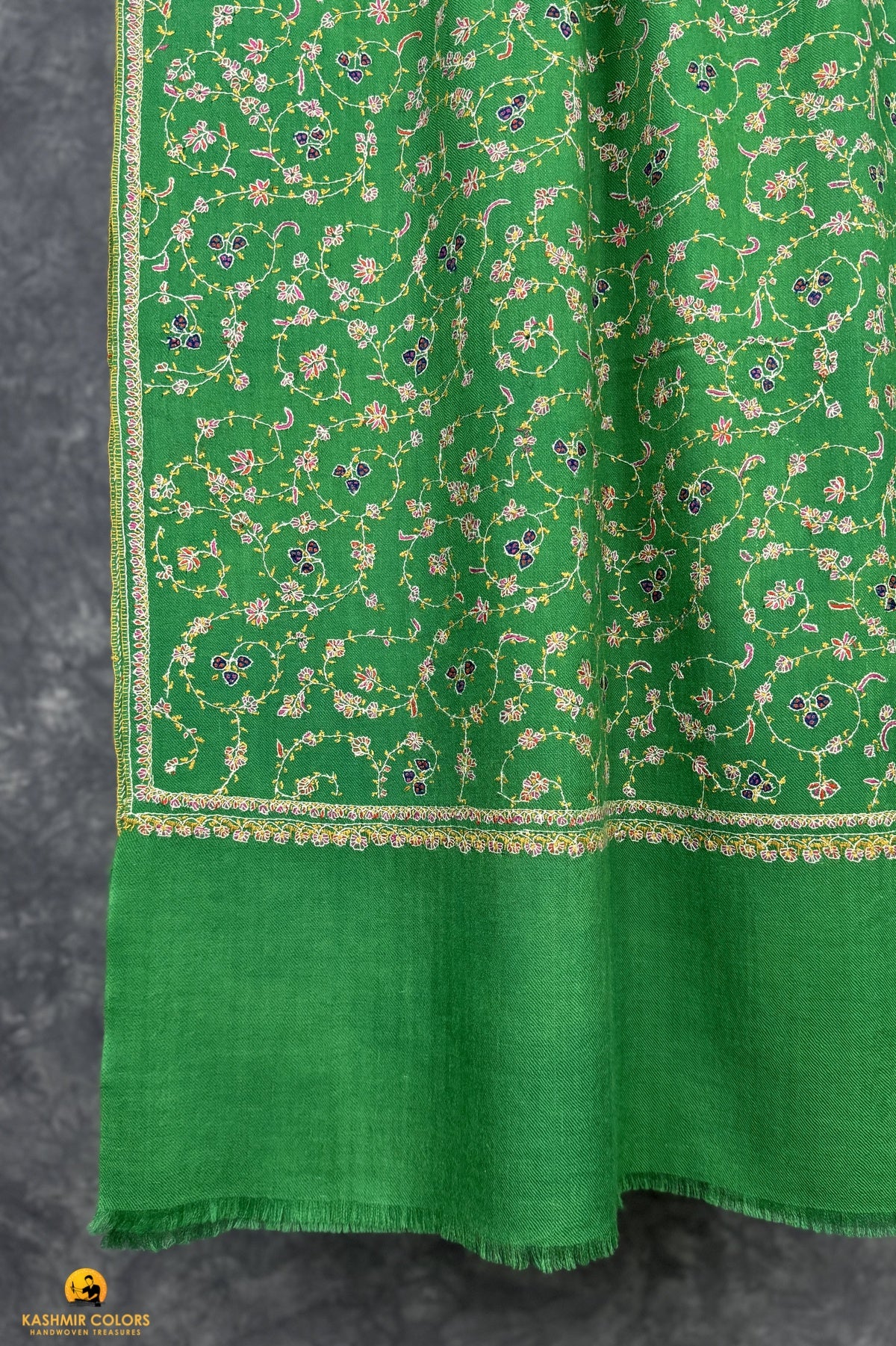 Emerald Jaaldar Hand Embroidered Stole