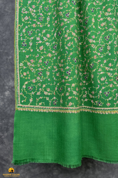 Emerald Jaaldar Hand Embroidered Stole
